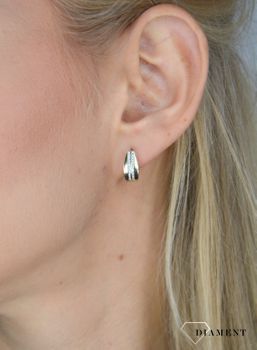 Złote kolczyki przy uchu rząd białych cyrkonii KL 6159 333 💎 Złote kolczyki z ozdobnym wzorem wysadzonym cyrkonią  (3).JPG